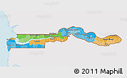 Political 3D Map of The Gambia, single color outside