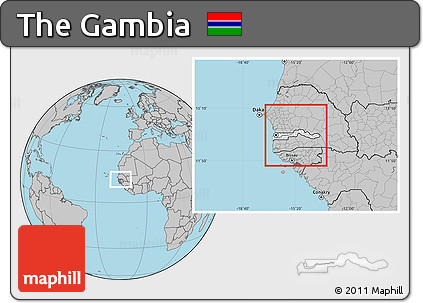 Blank Location Map of the Gambia, gray outside