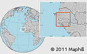 Blank Location Map of The Gambia, gray outside