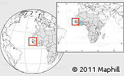 Blank Location Map of The Gambia, highlighted continent, within the entire continent