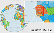 Blank Location Map of The Gambia, political outside