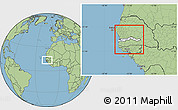 Blank Location Map of The Gambia, savanna style outside