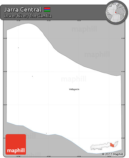 Gray Simple Map of Jarra Central, single color outside