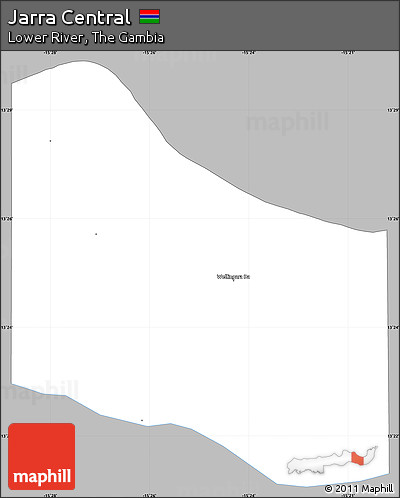 Gray Simple Map of Jarra Central, single color outside