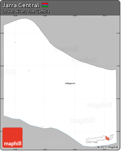 Gray Simple Map of Jarra Central, single color outside