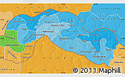 Political Shades Map of Maccarthy Island