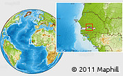 Physical Location Map of Niamina East, highlighted country, highlighted parent region