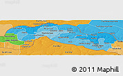 Political Shades Panoramic Map of Maccarthy Island