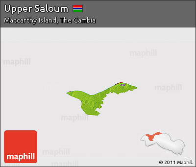 Physical 3D Map of Upper Saloum, cropped outside