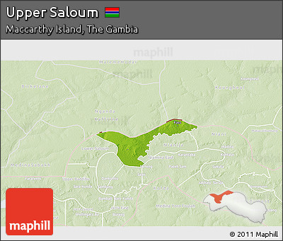 Physical 3D Map of Upper Saloum, lighten