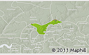Physical 3D Map of Upper Saloum, lighten, semi-desaturated