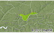 Physical 3D Map of Upper Saloum, semi-desaturated