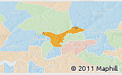Political 3D Map of Upper Saloum, lighten