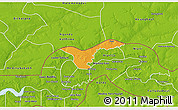 Political 3D Map of Upper Saloum, physical outside