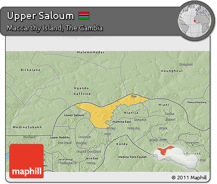 Savanna Style 3D Map of Upper Saloum