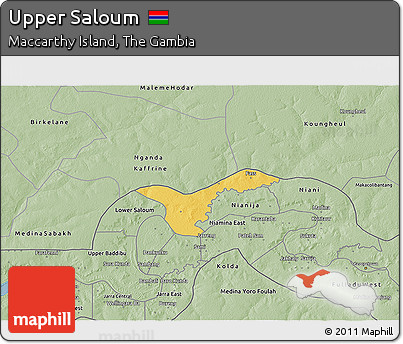 Savanna Style 3D Map of Upper Saloum