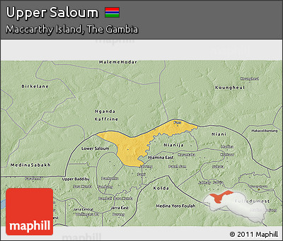 Savanna Style 3D Map of Upper Saloum