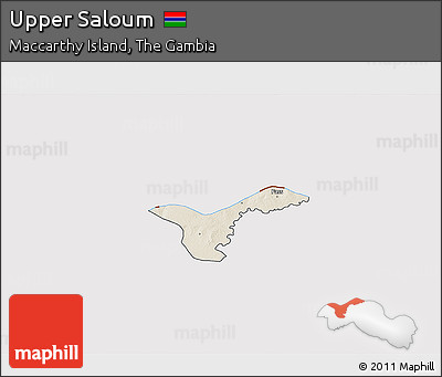 Shaded Relief 3D Map of Upper Saloum, cropped outside
