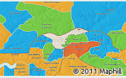 Shaded Relief 3D Map of Upper Saloum, political outside