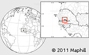 Blank Location Map of Upper Saloum, highlighted country, highlighted parent region