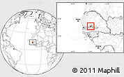 Blank Location Map of Upper Saloum, highlighted parent region, within the entire country
