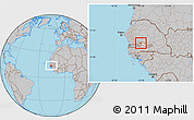 Gray Location Map of Upper Saloum, highlighted parent region