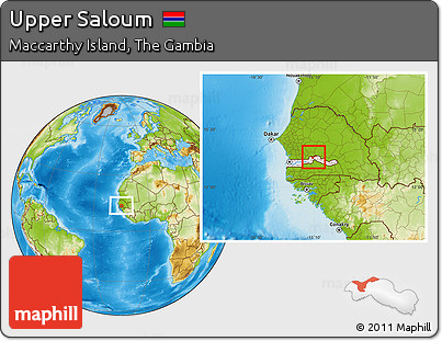 Physical Location Map of Upper Saloum, highlighted country
