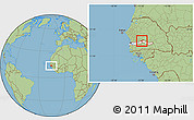 Savanna Style Location Map of Upper Saloum, highlighted country, within the entire country