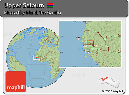 Savanna Style Location Map of Upper Saloum, highlighted country, highlighted parent region