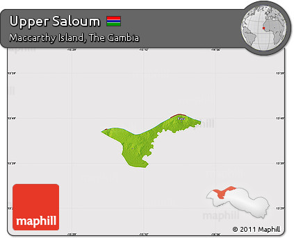 Physical Map of Upper Saloum, cropped outside