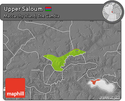 Physical Map of Upper Saloum, desaturated