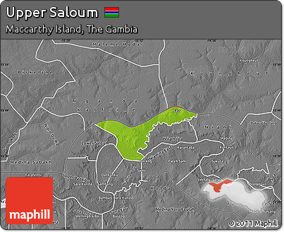 Physical Map of Upper Saloum, desaturated