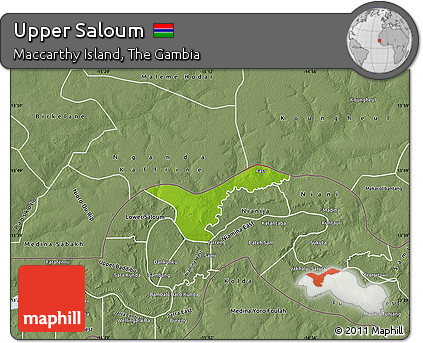 Physical Map of Upper Saloum, semi-desaturated