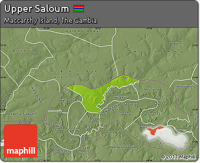 Physical Map of Upper Saloum, semi-desaturated