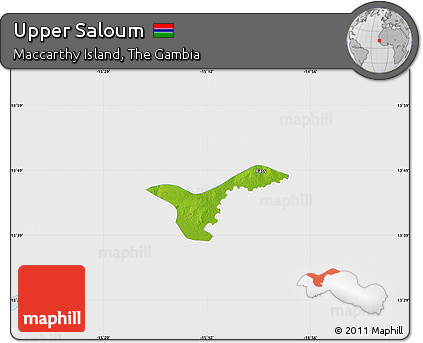 Physical Map of Upper Saloum, single color outside