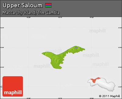 Physical Map of Upper Saloum, single color outside