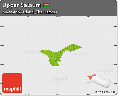 Physical Map of Upper Saloum, single color outside