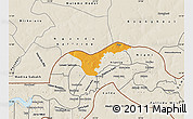 Political Map of Upper Saloum, shaded relief outside