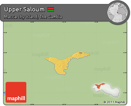 Savanna Style Map of Upper Saloum, single color outside