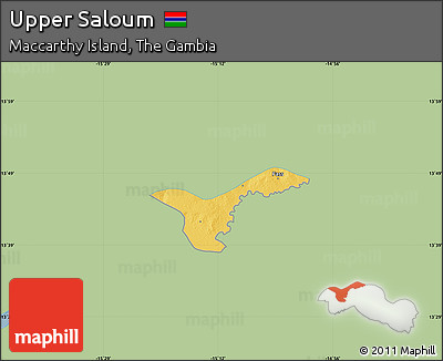 Savanna Style Map of Upper Saloum, single color outside