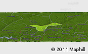 Physical Panoramic Map of Upper Saloum, darken