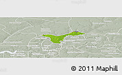 Physical Panoramic Map of Upper Saloum, lighten, semi-desaturated