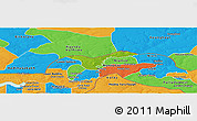 Physical Panoramic Map of Upper Saloum, political outside