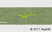 Physical Panoramic Map of Upper Saloum, semi-desaturated