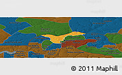 Political Panoramic Map of Upper Saloum, darken