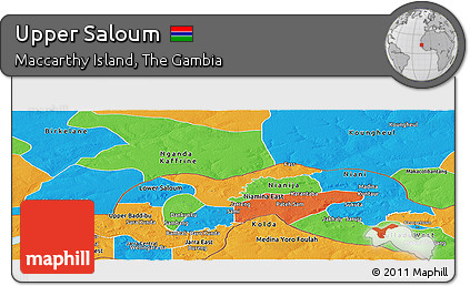 Political Panoramic Map of Upper Saloum