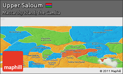 Political Panoramic Map of Upper Saloum