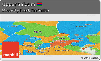 Political Panoramic Map of Upper Saloum