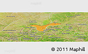 Political Panoramic Map of Upper Saloum, satellite outside