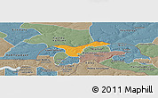 Political Panoramic Map of Upper Saloum, semi-desaturated